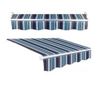 Copertura di ricambio per tenda da sole in tela retrattile manuale per esterni, adatta per 4,9 x 3,7 m, 3,7 x 3 m, 3 x 2,4 m, 2,4 x 1,5 m, 0,6 x 1,5 m, 2 x 1,5 m, tessuto blu resistente (4 x 2 m)