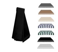 Copertura di ricambio per tenda da sole in tessuto, con mantovana frontale, per balcone, cortile, negozio (nero, 300 x 200 cm)