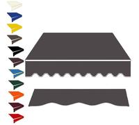 Copertura di ricambio per tenda da sole retrattile, 3 x 2,3 m, verde, con mantovane, resistente, per tende manuali, resistente ai raggi UV, resistente alle intemperie, facile installazione