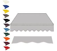 Copertura di ricambio per tenda da sole retrattile, 3 x 2,3 m, verde, con mantovane, resistente, per tende manuali, resistente ai raggi UV, resistente alle intemperie, facile installazione