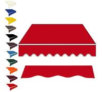 Copertura di ricambio per tenda da sole retrattile, 3 x 2,3 m, verde, con mantovane, resistente, per tende manuali, resistente ai raggi UV, resistente alle intemperie, facile installazione