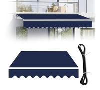 Copertura di ricambio per tenda parasole da esterni, resistente ai raggi UV, per terrazza e giardino, blu scuro, 6 x 2 m, soluzione per ombreggiatura esterna resistente alle intemperie e durevole