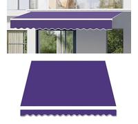 Copertura di ricambio per tenda parasole retrattile per patio, molte dimensioni, impermeabile, 300 g, 100% poliestere, protezione dai raggi UV, per esterni, 6 x 3,5 m, viola