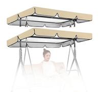 Copertura di ricambio universale per tettuccio per dondolo a 3 posti, in tessuto Oxford 210D, resistente, protezione dai raggi UV, resistente alle intemperie, colore grigio, 142,2 x 120 x 18 cm