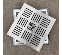 Copertura di scarico in acciaio inox, griglia rimovibile per uso esterno, 300 x 300 mm, ideale per giardini, vialetti, cortili, fognature, soluzione di drenaggio efficace