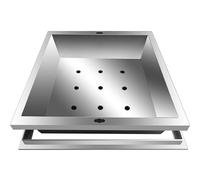 Copertura di scarico in acciaio inox per prato, capacità di carico 250 kg, coperchio per fognature da giardino e cortile, con telaio 50 x 50 x 12 cm, ed elegante soluzione paesaggistica