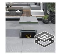Copertura di scarico invisibile, design decorativo in pietra per pavimentazione, in acciaio inossidabile, copertura per pozzetto a filo con manico nascosto, coperchio del serbatoio dell'acqua di