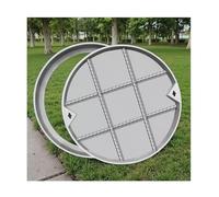Copertura di scarico nascosta rotonda,chiusini e telaio invisibili in acciaio inossidabile, for fossa settica for marciapiedi di cortili e parcheggi(40cm/15.7in)