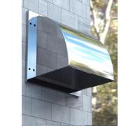 Copertura di Scarico Quadrata in Acciaio Inossidabile 304 per cappe da Cucina - Presa d'Aria a Parete Resistente alle intemperie con Protezione Antipioggia (38x38 cm) - Accessorio di ventila