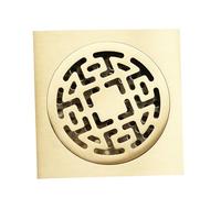 Copertura di scarico quadrata per doccia, sifone inodore, griglia dorata per bagno, lavatrice, garage e cortile, 9,5 cm x 9,5 cm