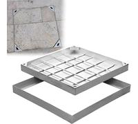 Copertura di scarico quadrata resistente per pozzetti da 30,5-101,6 cm, con chiavi di sollevamento, copertura per camera di ispezione esterna (80 x 80 cm), durevole e affidabile
