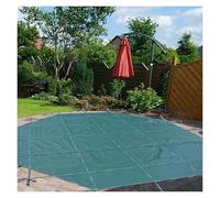 Copertura di sicurezza invernale resistente per piscine interrate, rete verde con ancore e kit di attrezzi, su misura per piscine di tutte le dimensioni