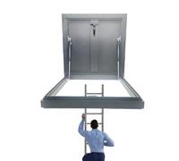 Copertura di sicurezza per lucernario in metallo, grande botola di accesso al tetto 100x100 cm, per cartongesso, porta di sicurezza quadrata per coperchio di cantina con testa di pozzo