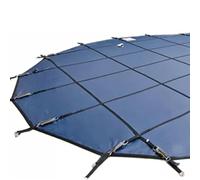 Copertura di sicurezza per piscina interrata, 4,9 m, blu e verde, resistente copertura invernale per piscine rotonde, include strumenti di installazione - proteggi la tua piscina in questa stagione