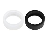 Copertura di silicone ad anello intelligente sottile protezione per pelle leggera Custodia elastica compatibile con tutti gli anelli intelligenti 2pc in bianco e nero (S)