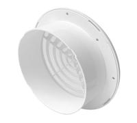 Copertura di ventilazione a cerchio rotondo con zanzariera integrata, realizzata in plastica ABS con motivo a griglia fissa, per una facile installazione su superfici interne bianco 120mm/4.7"