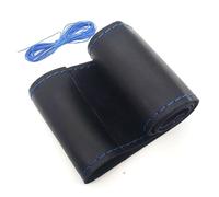 Copertura di Volante Coprivolante auto fai da te in pelle nera/rossa/blu, protezione ago 38 cm 15" adesivo accessori originali per Focus 2 3 per Kia per Rio Coprivolanti(Blue)