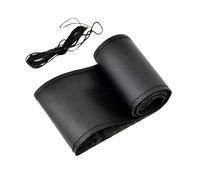 Copertura di Volante Coprivolante auto fai da te in pelle nera/rossa/blu, protezione ago 38 cm 15" adesivo accessori originali per Focus 2 3 per Kia per Rio Coprivolanti(Black)