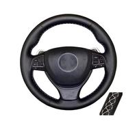 Copertura di Volante Coprivolante in pelle intrecciata per BMW Serie 5 6 7 F10 F07 F06 F12 F13 F01 F02 linea rossa e blu in microfibra traforata Coprivolanti(Gray Thread)