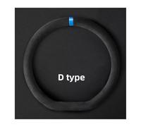 Copertura di Volante Coprivolante in pelle per auto, a forma di D, rotondo, antiscivolo, per la decorazione degli interni dell'auto Coprivolanti([D-shaped] Blue+38cm)