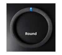 Copertura di Volante Coprivolante in pelle per auto, a forma di D, rotondo, antiscivolo, per la decorazione degli interni dell'auto Coprivolanti([Round] Blue+38cm)