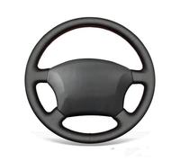 Copertura di Volante Coprivolante per auto antiscivolo in similpelle nera per Toyota Land Cruiser Prado 1996-2002 Coprivolanti(Gray Thread)
