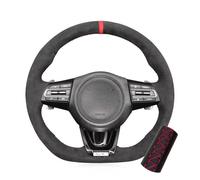 Copertura di Volante Coprivolante per auto cucito a mano in morbida pelle scamosciata per Kia Stinger 2017 2018 2019 2020 Coprivolanti(Red)