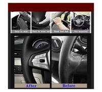 Copertura di Volante Coprivolante per auto in similpelle nera per Toyota, Land Cruiser, Prado 120 Coprivolanti(Red Thread)