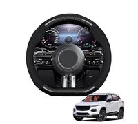 Copertura di Volante Forma D Fibra di Carbonio Pelle Microfibra Coprivolante Auto per Groove 2017-2023 Traspirante Antiscivolo Accessori Protezione del Volante Auto(Black)