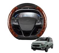 Copertura di Volante Forma D Legno di Pesca Pelle Microfibra Coprivolante Auto per Berlingo K9 2018-2023 Traspirante Antiscivolo Accessori Protezione del Volante Auto(Brown)