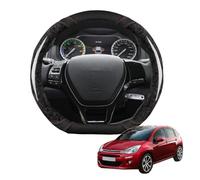 Copertura di Volante Forma D Legno di Pesca Pelle Microfibra Coprivolante Auto per C3 2009-2015 Traspirante Antiscivolo Accessori Protezione del Volante Auto(Black)