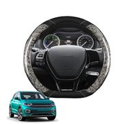 Copertura di Volante Forma D Legno di Pesca Pelle Microfibra Coprivolante Auto per T-Cross 2018-2024 Traspirante Antiscivolo Accessori Protezione del Volante Auto(Grey)