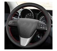 Copertura di Volante Per Il Vecchio Per Mazda 3 | Per Mazda 5 Per Mazda 6 2003-2015 Nero PU In Pelle Artificiale Cucita A Mano Coprivolante Per Auto(Red Blue Thread)
