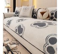 Copertura Divano Morbida E Divertente Con Impronte Di Zampe, Antiscivolo, Lavabile, Impermeabile, Adatta Agli Animali, 1-5 Posti, Natale 70*70cm/27,56*27,56in White-grey 110*160cm/43.31*62.99in