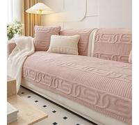 Copertura Divano Trapuntata Morbida e Pendente - Impermeabile e Antiscivolo, Elegante Fodera in Velluto per Divani a Forma di L da 1-4 Posti Pink 90 * 180cm/35.43 * 70.87in