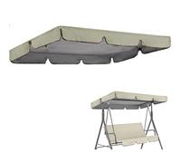 Copertura Dondolo 3 Posti da Giardino Impermeabile, Telo Dondolo Ricambio 3 4 Posti, Antistrappo Resistente Tettuccio per Dondolo Due Posti,Beige,190x132x15cm