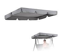 Copertura Dondolo 3 Posti da Giardino Impermeabile, Telo Dondolo Ricambio 3 4 Posti, Antistrappo Resistente Tettuccio per Dondolo Due Posti,Grigio,190x132x15cm