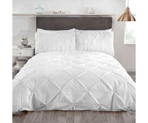 Copertura Duvet Bianco Balmoral Con Pieghe E Set Di Federe - Singolo