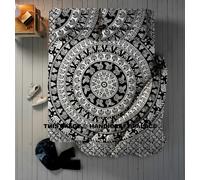 Copertura Duvet Mandala Elefante Indiano Queen Size Con Lenzuolo E 2 Cuscini
