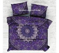 Copertura Duvet Mandala Nero Indiano Coperta Psichedelica Set Hippie