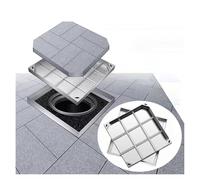 Copertura e telaio di scarico in acciaio inossidabile, coperchio nascosto resistente regolabile per fognature, copertura retrattile per serbatoio delle acque reflue per prato e giardino, accesso al