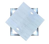 Copertura e telaio in acciaio inox 201 per montaggio a incasso, 20 x 20 cm, con foro di sollevamento per marciapiede e vialetto, capacità di carico 1 T, soluzione di accesso per fosse settiche