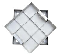 Copertura e telaio in acciaio inox quadrato, 50 x 50 cm, capacità di carico 1,5 t, design a T, con maniglie, ideale per marciapiedi e interni residenziali