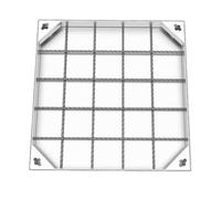 Copertura e telaio in acciaio inox resistente, coperchio invisibile per bacino delle acque reflue per vialetto e cortile, copertura per ispezione di fosse settiche quadrate di 69,8 x 69,8 x