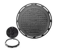 Copertura e telaio in ferro duttile resistente, antiscivolo, capacità di carico di 10 tonnellate, rotondo e rettangolare, durevole per vialetti, giardini, garage, 80 cm