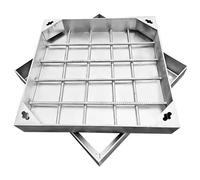 Copertura e telaio invisibile in acciaio inossidabile 304, resistente alla ruggine, per fossa settica, impermeabile, per uso esterno (40 x 40 x 5 cm)