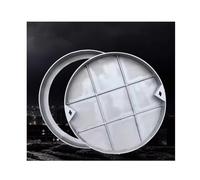 Copertura e telaio invisibili personalizzabili in acciaio inox, design rotondo, resistente (70 cm), alta capacità di carico, ideale per paesaggistica e uso esterno