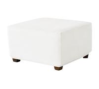 Copertura elastica antiscivolo quadrata per pouf, rimovibile, decorazione per la casa per ottomana, pieghevole, poggiapiedi bianco, 80 x 80 cm, perfetta per spazi abitativi eleganti