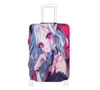 Copertura elastica della protezione dei bagagli Anti Scratch copertura per valigia bagagli Protector Fit 18-32 Inch Luggage, rosso male anime ragazza halloween, L 26-28 in