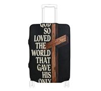 Copertura elastica extra large per bagagli, resistente ai graffi, adatta per valigie, adatta per bagagli da 45,7 a 81,7 cm, Dio così ama il mondo Croce, M 22-24 in